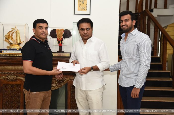 తెలంగాణ సీఎం స‌హాయ‌నిధికి రూ. 10 ల‌క్ష‌లు అంద‌జేసిన శ్రీ వెంకటేశ్వర క్రియేషన్స్