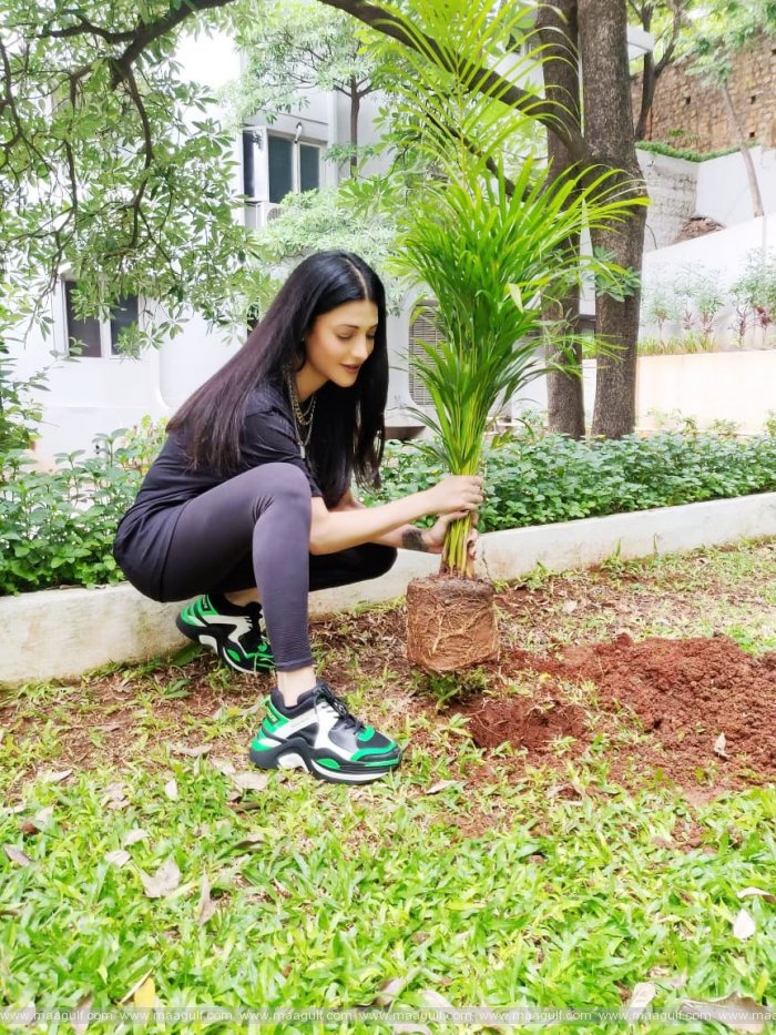 9 గ్రీన్ ఇండియా ఛాలెంజ్ స్వీకరించిన సినీనటి శృతి హస్సన్