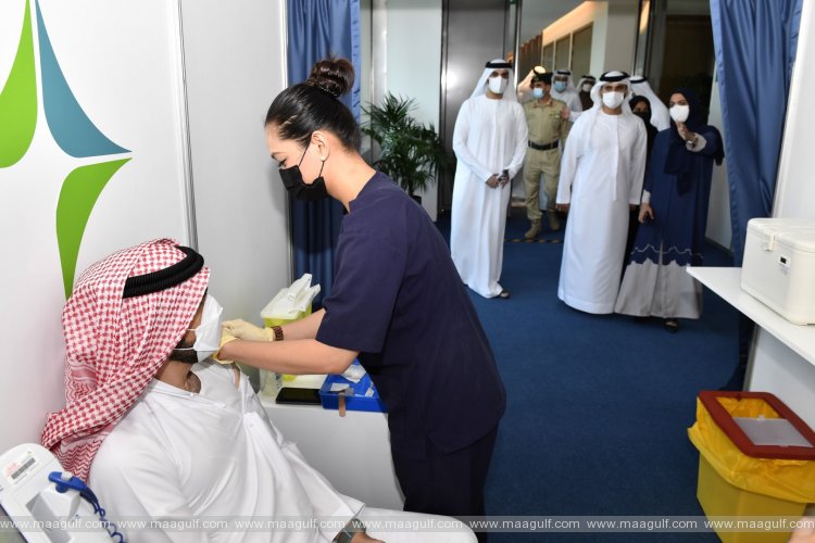 Mansoor bin Mohammed visits COVID-19 vaccination centres in Dubai, urges community members to get vaccinated