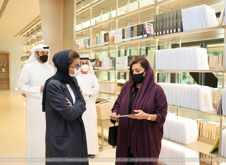Bodour AlQasimi receives Noura Al Kaabi, UAE Minister of Culture and Youth, at the House of Wisdom