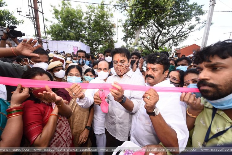 హైదరాబాద్: అంబేద్కనగర్‌లో డబుల్‌ బెడ్‌రూం ఇండ్లు ప్రారంభించిన కేటీఆర్‌