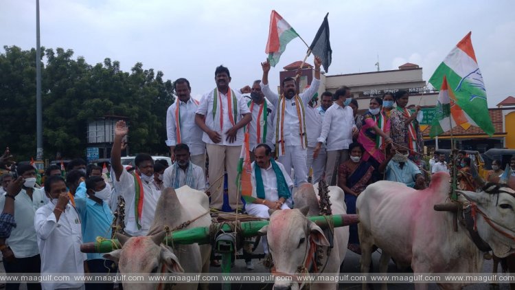 తెలంగాణ రాష్ట్ర వ్యాప్తంగా కాంగ్రెస్ పెద్ద ఎత్తున‌ ధ‌ర్నా
