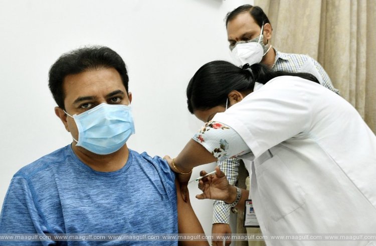 కోవిడ్ వ్యాక్సిన్ తీసుకున్న‌ మంత్రి కేటీఆర్‌