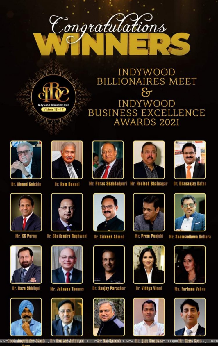 Renowned Indian Billionaires honored during Indywood Billionaires Meet and Excellence Awards 2021
