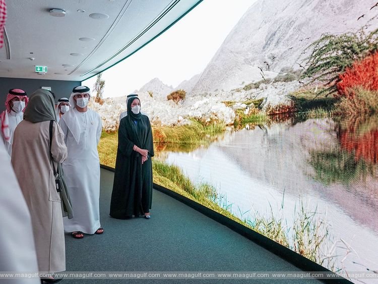 Mansoor bin Mohammed visits the pavilions of the Kingdom of Saudi Arabia and Morocco at Expo 2020 Dubai