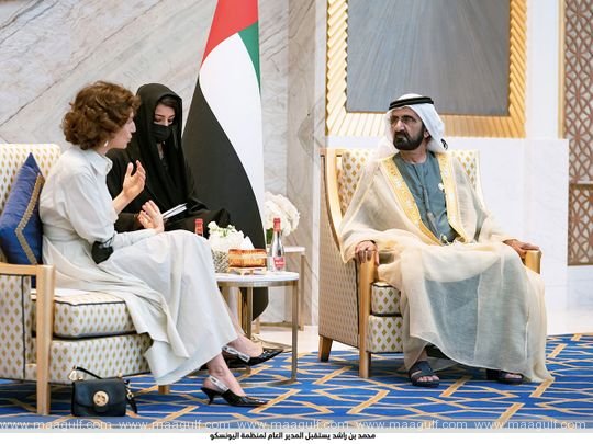 Sheikh Mohammed meets with Director General of UNESCO