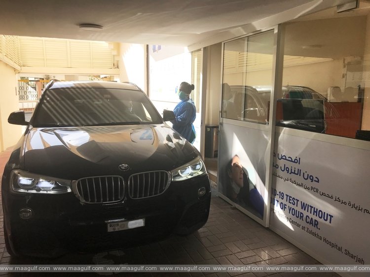 Zulekha Hospital Sharjah Drive Through RT-PCR Testing center