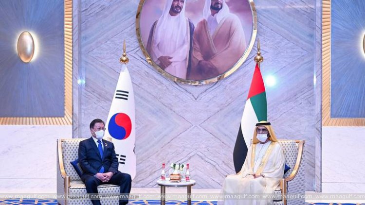 Sheikh Mohammed meets with President Moon Jae-in of the Republic of Korea