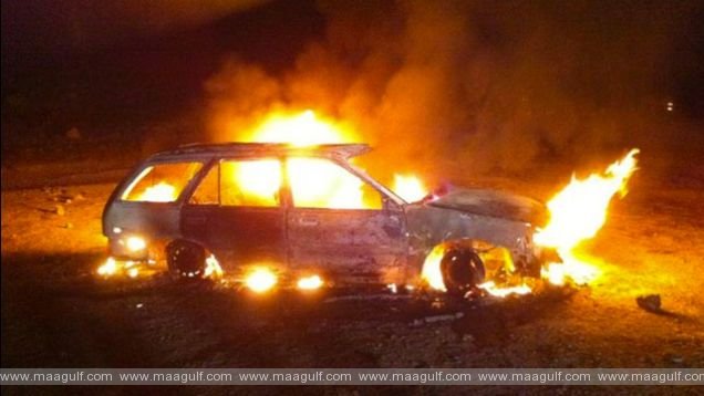 అగ్ని ప్రమాదానికి గురైన వాహనం