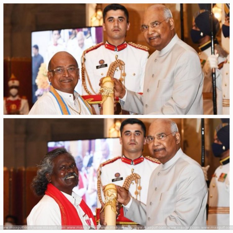 పద్మశ్రీ అవార్డు అందుకున్న గరికపాటి,మొగులయ్య