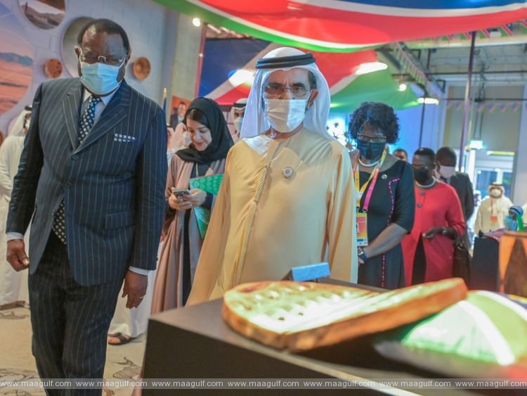Sheikh Mohammed meets with Presidents of Namibia and Guyana, tours pavilions of Palestine, Austria and Columbia at Expo 2020 Dubai