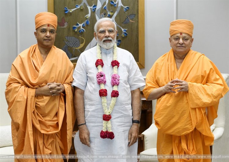 BAPS Swamis met PM Narendra Modi