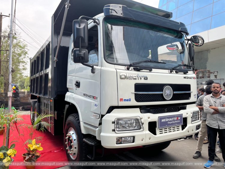 ఒలెక్ట్రా గ్రీన్‌టెక్ హెవీ డ్యూటీ ఎలక్ట్రిక్ టిప్పర్ ట్ర‌య‌ల్ స‌క్సెస్‌