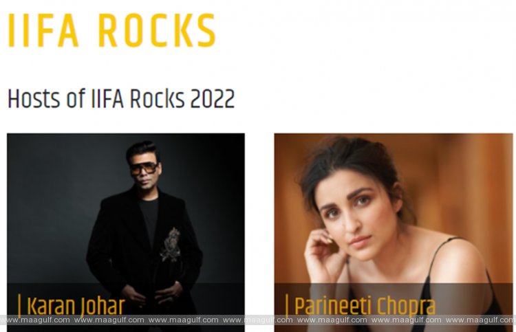 Bollywood stars Karan Johar and Parineeti Chopra to host the 2022 IIFA Rocks at Abu Dhabi