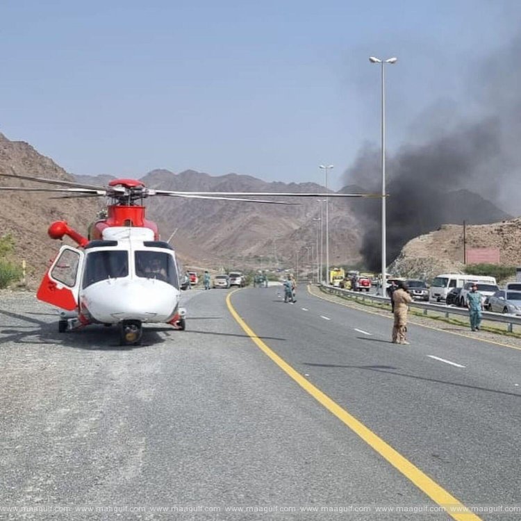 అగ్ని ప్రమాదంలో గాయపడిన వ్యక్తి కోసం హెలికాప్టర్
