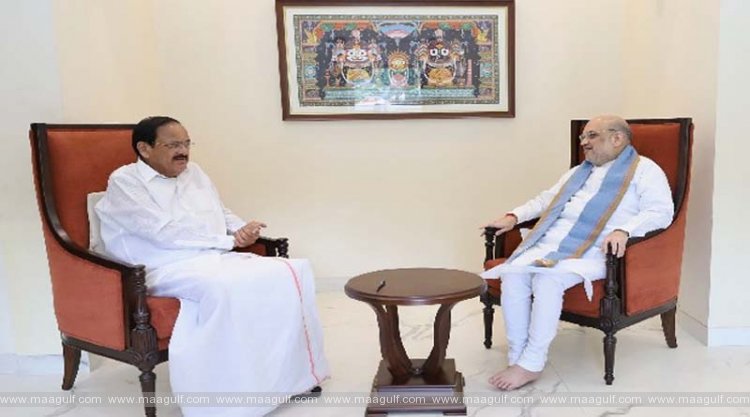 వెంక‌య్య‌నాయుడుతో అమిత్ షా భేటీ