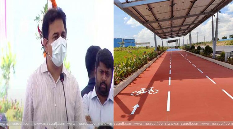 సోలార్‌ రూఫ్‌ సైకిల్‌ ట్రాక్‌ కు భూమి పూజ చేసిన మంత్రి కెటిఆర్‌