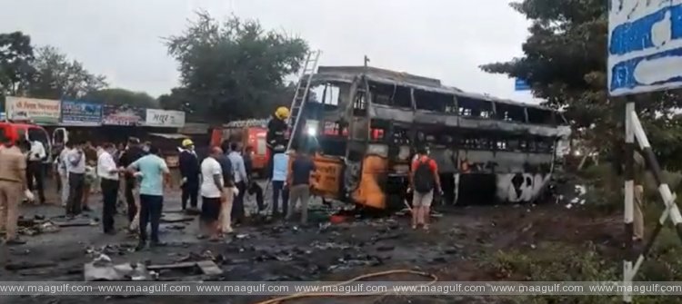 మహారాష్ట్ర బస్సు ప్రమాదం..11 మంది సజీవ దహనం