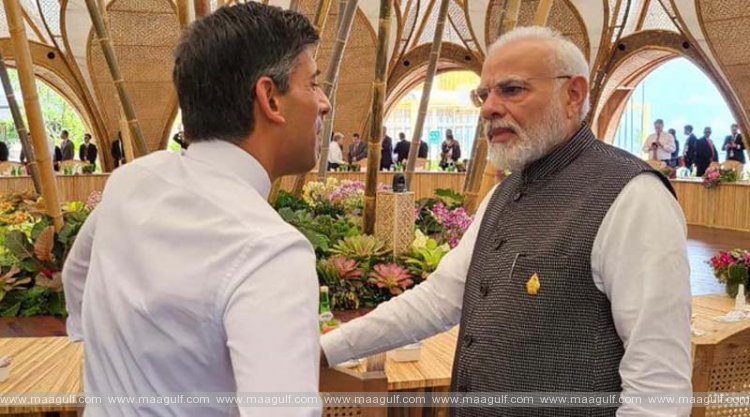 జీ20 సదస్సు లో పలకరించుకున్న మోడీ, సునాక్ లు