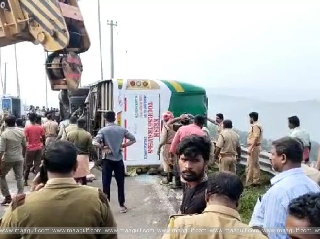 కేరళలో ఏపీకి చెందిన శబరిమల యాత్రికుల బస్సుకు ప్రమాదం