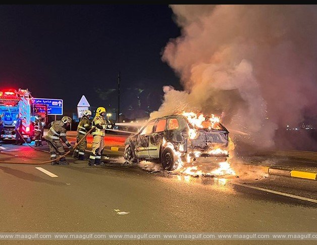 1 కారు దగ్ధం.. తప్పిన ప్రాణాప్రాయం