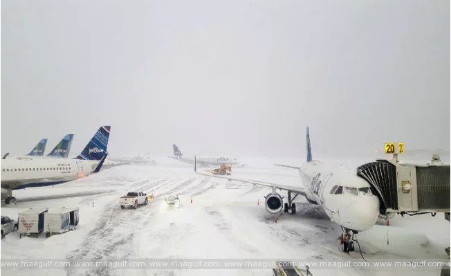1 అమెరికాలో మంచు బీభత్సం..2270 విమానాలు రద్దు