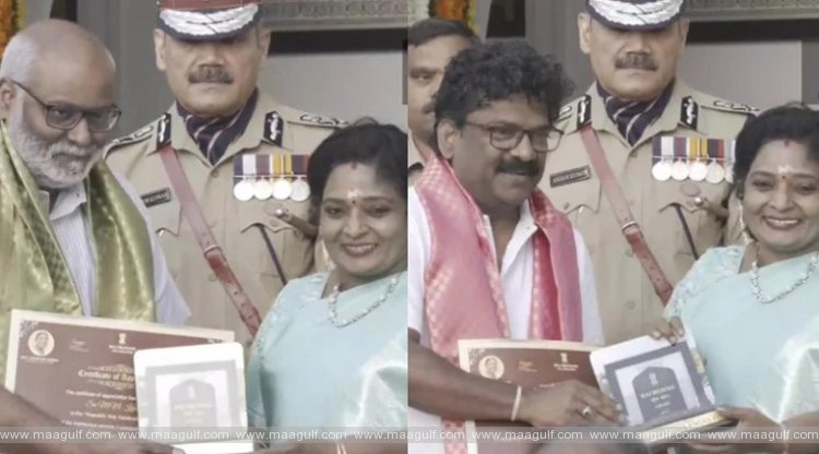 ఎంఎం కీరవాణి, చంద్రబోస్‏లను సత్కరించిన గవర్నర్‌ తమిళిసై