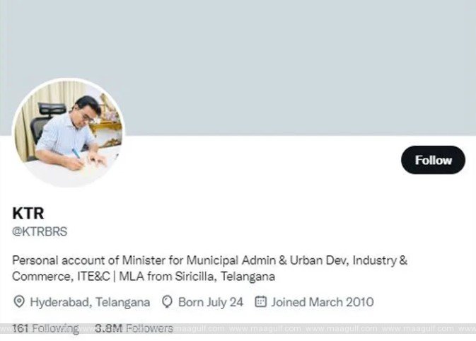 1 ట్విటర్ హాండిల్లో పేరు మార్చిన కేటీఆర్
