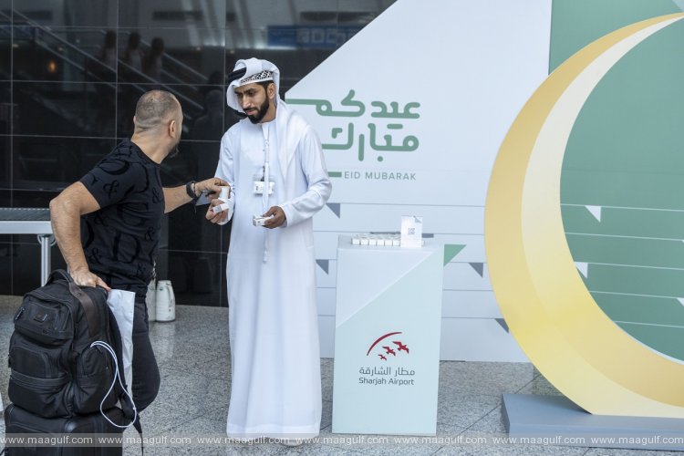 Sharjah Airport welcomes passengers with presents and flowers in celebration of Eid Al Fitr