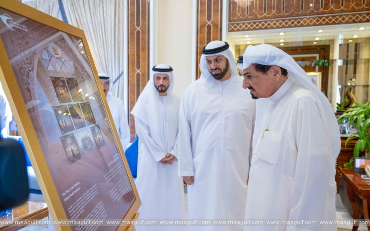 Ajman Ruler receives commemorative stamp for Al Zorah Nature Reserve in Ajman