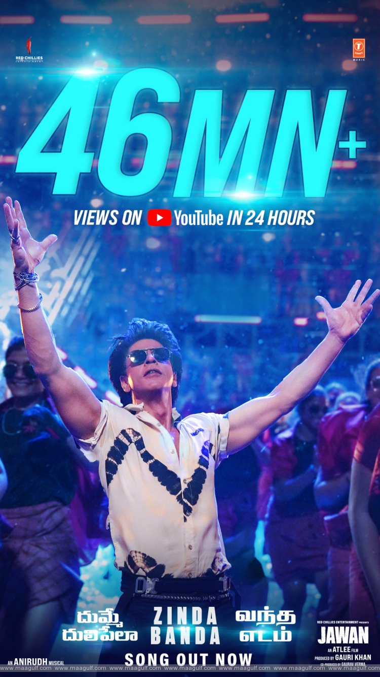 JAWAN\'s First Song Creates History with a Record 46 Million Views in 24 Hours