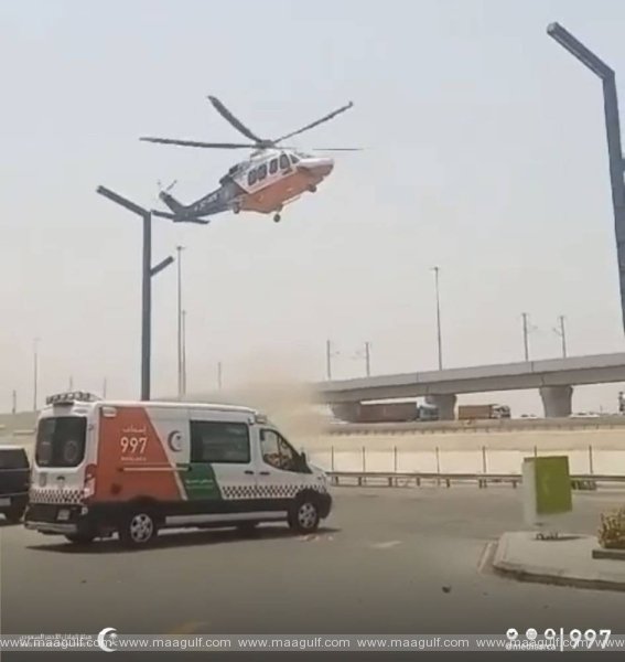 కార్మికుడిని ఆస్పత్రికి తరలించేందుకు ఎయిర్ లిఫ్ట్