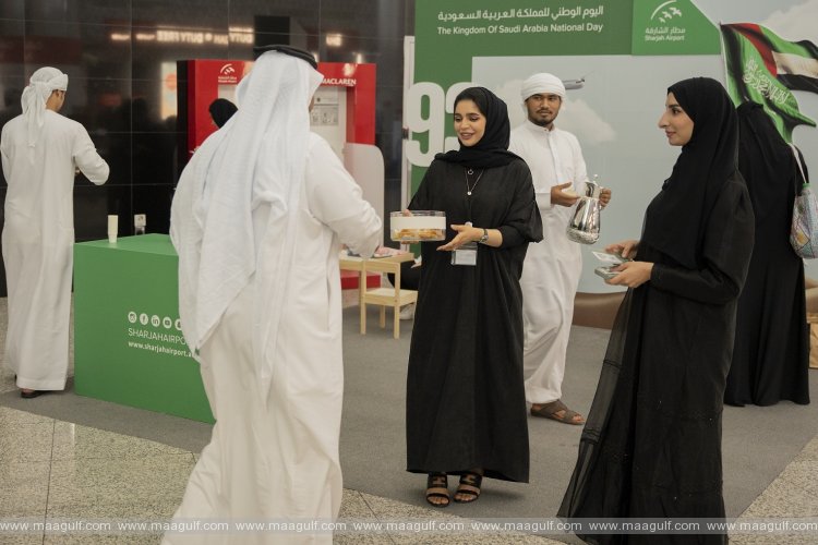 Sharjah Airport receives Saudi passengers with festive atmosphere