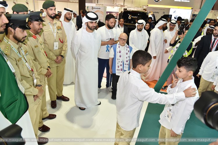 Mansoor bin Mohammed bin Rashid visits Dubai Police Stand at AccessAbilities Expo 2023