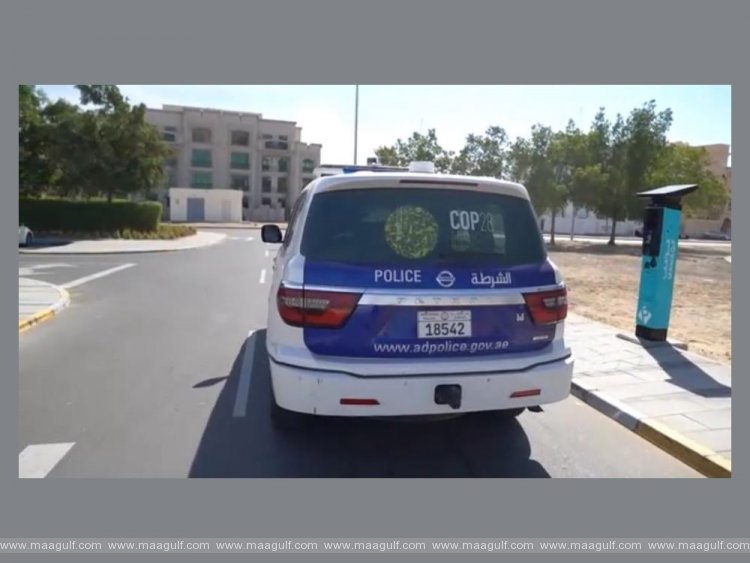 Abu Dhabi Police\'s patrols decked with COP28 logo