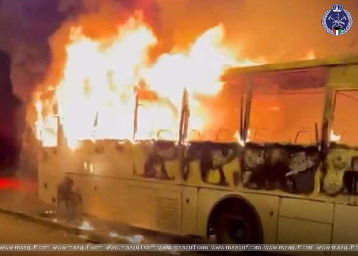 జిలీబ్‌లో ఆగి ఉన్న బస్సులో అగ్నిప్రమాదం