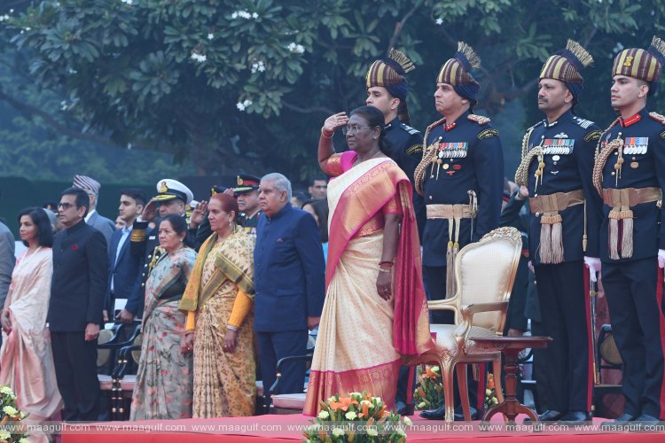 President Droupadi Murmu presents President’s Standard of Bodyguard at Rashtrapati Bhavan
