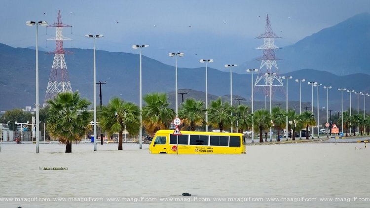 భారీ వర్షాలతో నీటమునిగిన షార్జాలోని కల్బా నగరం..