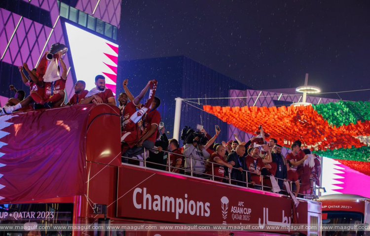 AFC ఆసియా కప్ విజేత ఖతార్.. ఓపెన్-బస్సులో ఛాంపియన్స్ పరేడ్