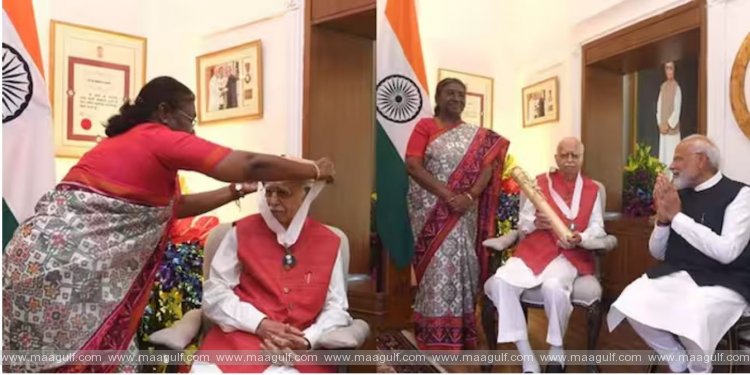 1 అద్వానీకి భారతరత్న అవార్డును ప్రదానం చేసిన రాష్ట్రపతి ద్రౌపది ముర్ము