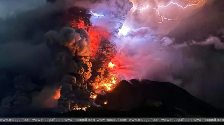 A volcano erupted five times in three days in Indonesia