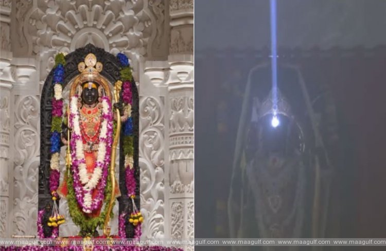 1 అయోధ్యలోని బాల రాముడి నుదుటిపై తిలకం దిద్దిన సూర్య భగవానుడు
