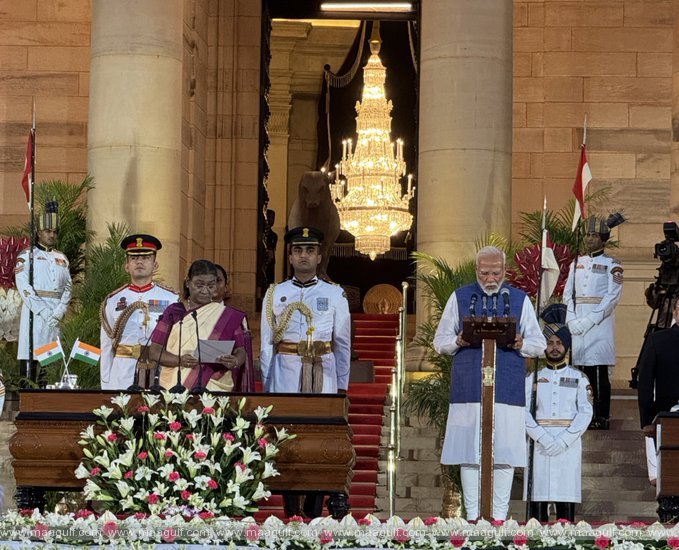 మూడోసారి ప్రధానిగా ప్రమాణ స్వీకారం చేసిన మోడీ