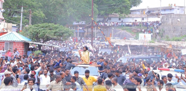 కొండగట్టుకు జనసేనాని..గజమాలతో భారీ ఎత్తున బ్రహ్మరథం..