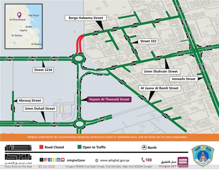 హజెమ్ అల్ థెమైడ్ స్ట్రీట్‌ తాత్కాలికంగా మూసివేత