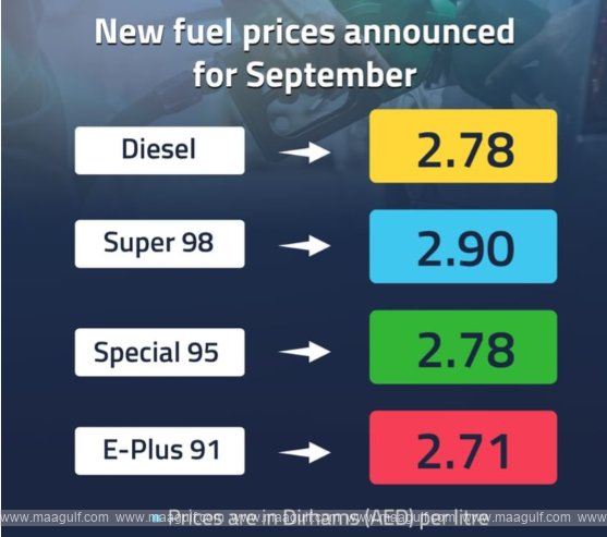 UAE Fuel Price Committee announces prices for September
