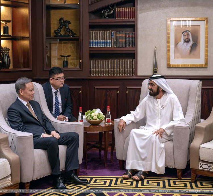 Sheikh Mohammed meets with Member of Politburo of Chinese Communist Party