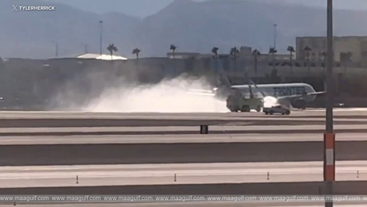 విమానం ల్యాండ్ అవుతుండగా చెలరేగిన మంటలు..