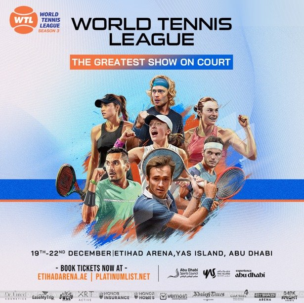 Top Tennis Stars Return to Abu Dhabi for Blockbuster Season 3 of World Tennis League