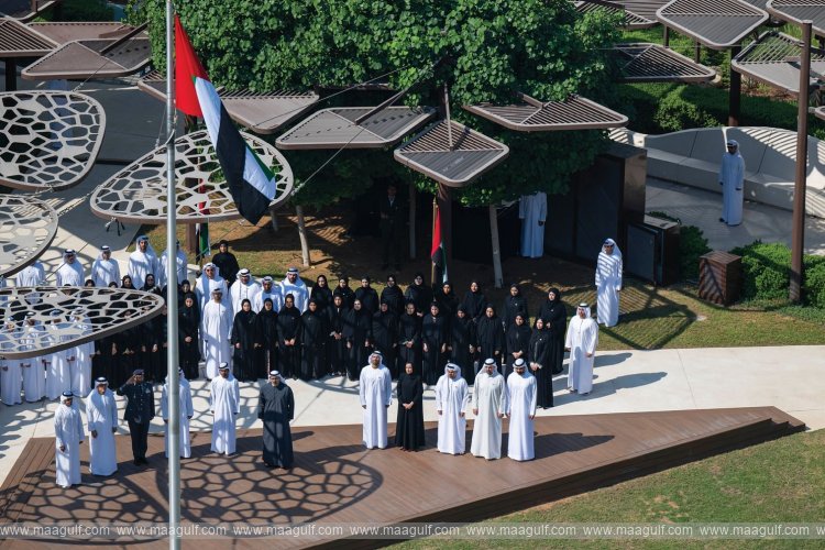 Khaled bin Mohamed bin Zayed raises UAE flag at Abu Dhabi Executive Office to mark Flag Day